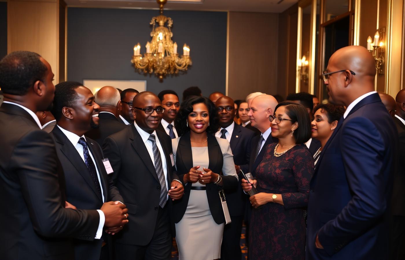 Delegates networking at a high-level forum